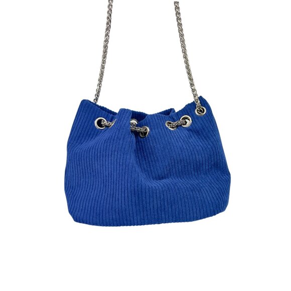 Blue Corduroy Bucket Bag - Picture 3 of 3